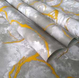 WALLPAPER DINDING DEKORASI RUMAH STIKER DINDING RUANGAN MOTIF MARMER ABU GOLD 45CM X 8M
