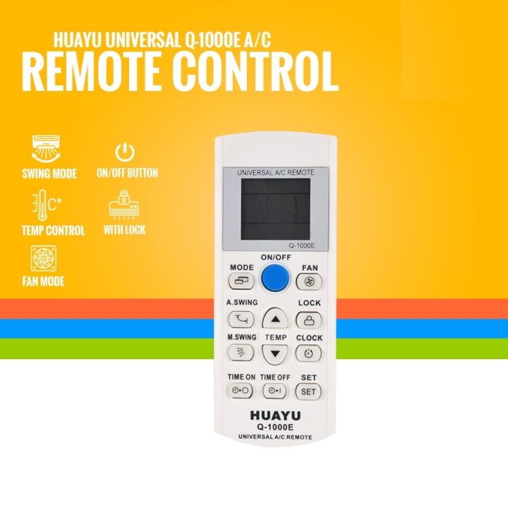 Huayu Q-1000E Universal AC Remote Control for Split Type Aircon | Lazada PH