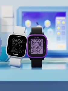 ZGO x Sanrio Pochacco Electronic Watch For Kids Girls Boys Multifunctional jam tangan Waterproof Light Sport Student Gift 878