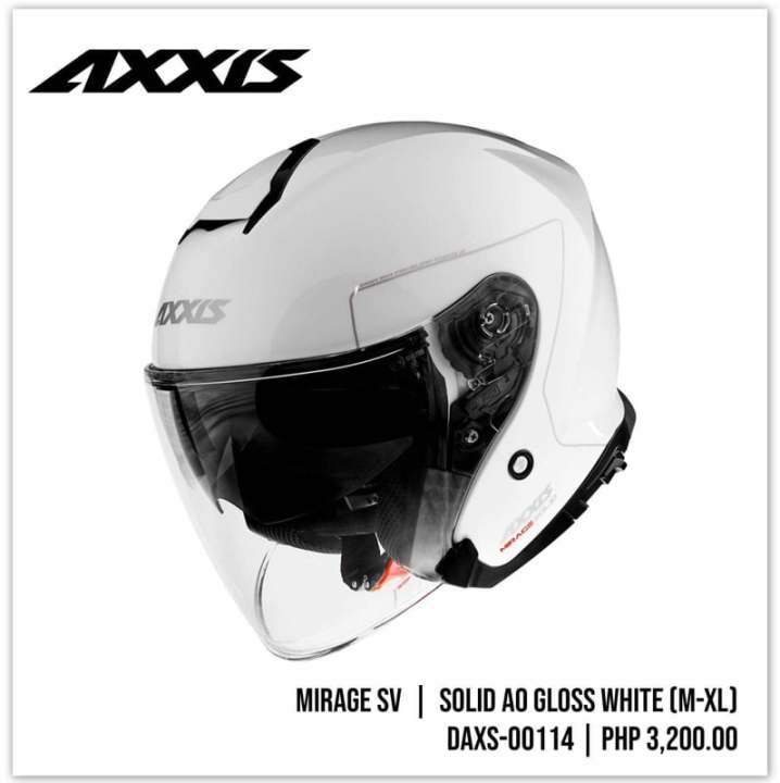 Axxis Helmet Half Face Axxis Mirage Gloss White Halfface Helmet