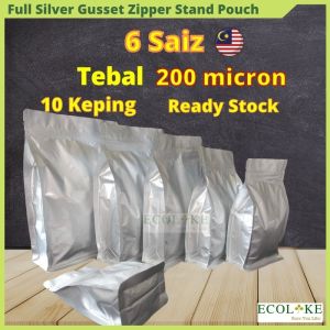 Ecolike 10 pcs Zipper Transparent Gusset Stand Pouch