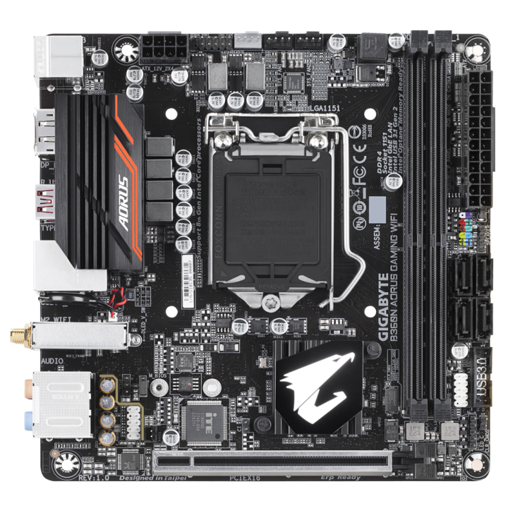 MAINBOARD MINI-ITX GIGABYTE B360N AORUS GAMING WIFI Supports Gen 9th ...