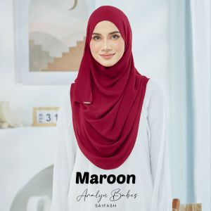 Saifash Aralyn Babes Instant Shawl High Quality Korean Chiffon very flowy 1 loop pinless lightweight