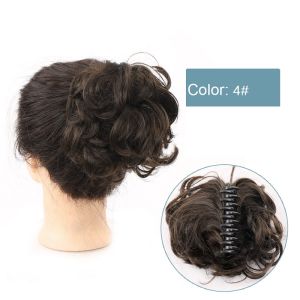 Fashion Curly Bride Crystral Bun Donut Clip In Hair Extension Chignon Extension Hairpiece for Women