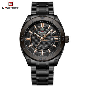 Naviforce Original Jam Tangan Pria Analog Tahan Air Quartz Movement NF 9210BB Jam Tangan Multifungsi dengan Desain Klasik Bisnis Kemewahan Tahan air Bercahaya Analog