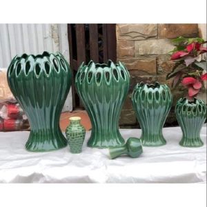 Lọ cắm hoa 28 cm dáng bàn tay phật men hỏa biến cắm hoa ngày tết siêu đẹp