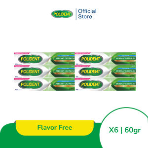 Polident Perekat Gigi Tiruan Flavor Free 6x60g [6 PCS]