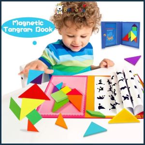 Puzzle Tangram Magnet / Mainan Edukasi Anak Brain Game Magnetic Puzzle Tangram Block SNI