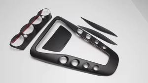 mv1 5PCS Carbon For Benz AMG GT GTS GTR 2016 2017 2018 Car Inner Centre Dashboard Air Vent Panel Gear Shift Cover Trim Accessories 5B9Z7