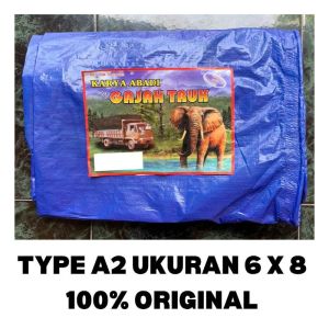 TERPAL PLASTIK A2 UK 6x8 BIRU SILVER BAHAN KOREA CAP GAJAH TRUK