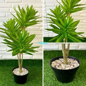 Pohon Artificial Tanaman Hias Pandan Bali X3 Mini Variasi Warna Semilatex Pot Dasar Hitam Dekorasi Rumah Aesthetic