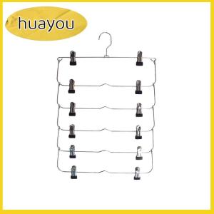 huayou 6-Tier Skirt Pants Shorts Hangers Space Saving No Slip Storage Metal Skirt Rack