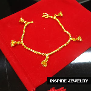 InspireJewelry สร้อยข้อมือ น่ารักๆ สีทอง ทองตอกลาย งานแฟชั่น