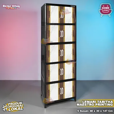 Lemari Pakaian Printing Tabitha Maestro Lemari Baju Plastik Lemari Pintu Rak Serbaguna Minimalis