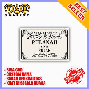 Batu Nisan Makam Granit Ukuran 20x30 cm Warna Cream untuk Muslim dengan Garansi Pecah Ganti Baru