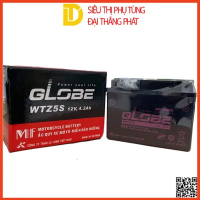 Bình ắc quy khô GLOBE WTZ5S 12V-4.2Ah ắc quy xe máy vision đời đầu wave A Airblade 110 funeorsxnovolx ..