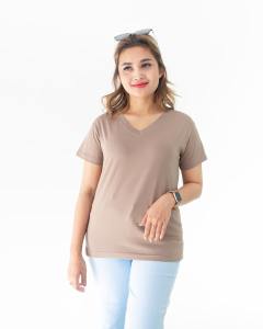 Kaos Polos Pendek Cotton Combed Vneck Kaos Fashion Wanita Korean Style Oversize Atasan wanita Terbaru Lerist - Cokpol