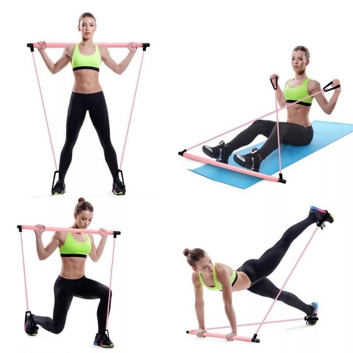 Portable Fitness Pilates Bar Stick Exercise Bar Yoga Long Resistance Band  Portable Pilates Studio Lazada PH