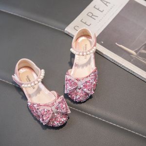 Giày Búp Bê Bé Gái Giày Công Chúa Phiên Bản Hàn Quốc Đính Nơ Kim Sa Êm Ái Cho Bé 2-10 Tuổi