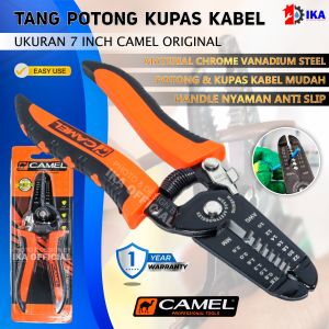 Tang kupas kabel cabel CAMEL ukuran universal Tang Kupas Kabel / Cabel Listrik Camel Gagang Karet 7 Inch Tang KUPAS CAMEL / Tang Kupas Kabel Cabel