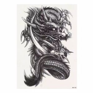 HB 702 NAGA HITAM STICKER TATTO TEMPORARY Fake Tatto arm Tato Temporer Tahan Air - Seni Tato tubuh - Body Painting - Tato Custom