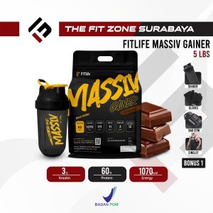 Fitlife Massiv Gainer 5 Lbs 2260 Gram (MPro Upgraded) BPOM Halal Weight Mass Gainer