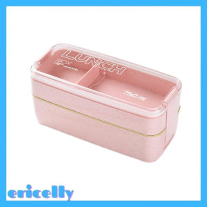 ERICELLY Japanese Style 3 Layer 900ml 2 Layer 750ml Wheat Straw Lunch Box