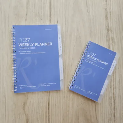 Rfillae A5/A6 Wire-O Binder 1 Week on 2 Pages Planner Diary (2027)