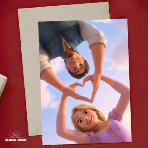 Rapunzel & Flynn Rider Love Card | Tangled Disney Inspired Couple Card | Romantic Cute Greeting Card