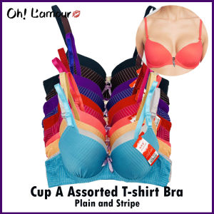 Oh! Lamour Modal Smooth T-shirt Bra Cup A Cotton Underwire Womens Bra Korean Colorful Lingerie Underwire And Non Wire Thin Padded (1pc)