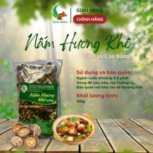 Nấm hương khô nấm hương rừng mộc nhĩ khô Nông Trang - gói 100g thơm ngon giàu dinh dưỡng
