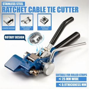 Stainless Steel Banding Tool - Tensioner & Cutter & Crimper Ratchet-Type Band Set