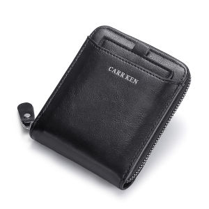 AECarrKen New mens wallet vintage square bag zippered coin purse card and ID holder bag
