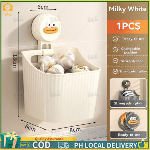 Kitchen garlic ginger onion wall hanging storage basket toiletries storage box No drilling required