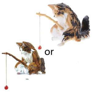 Câu cá đồ trang trí mèo trang trí hồ cá bể cá cảnh Mèo hoạt hình tượng Mini tượng nhỏ bằng nhựa dẻo trang trí nhà