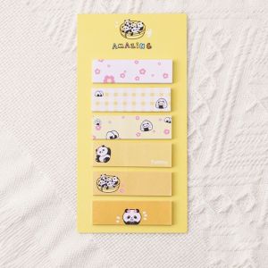 SFJHF Cartoon Panda Sticky Notes Kawaii Creative Note Pads Bookmark Durable Classification Label To Do List