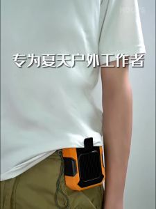 เอวกลางแจ้งติดตั้งพัดลมโพลิเมอร์แบตเตอรี่ป้องกันการดูดซับแรงกระแทกลดลง USB ธนาคารพลังงานแบบพกพาที่มีใบพัดแขวนคอพัดลม