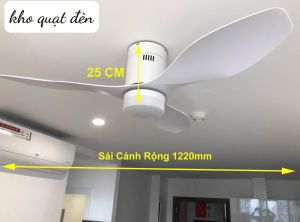Quạt trần chung cư DÀNH CHO TRẦN SIÊU THẤP remote từ xa 6 chế độ mátđộng cơ khỏe chạy êm có đảo chiều hút ẩm