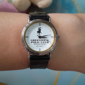 Đồng hồ nữ GREENWICH POLO CLUB size:26mm dây da second hand si nhật- đã qua sử dụng