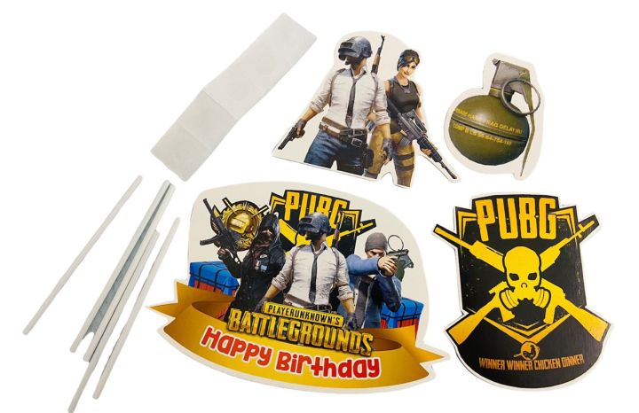 PUBG Game Theme Cake Topper Exclusive Wood Topper for PUBG Game Lovers |  eBay