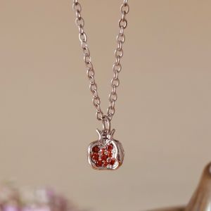 Vachana - Red Fire CZ Pomegranate Necklace (สร้อยทับทิม)