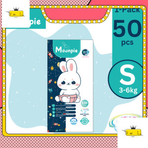3pcs Moonpie 50 Pieces Baby Diapers Ribbon and Pants Size S M L XL XXL Baby Diaper Pants & Tape