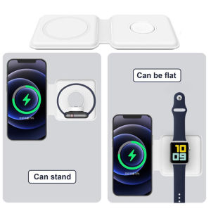 Sentexin Portable Folding Magnetic Dual Qi Wireless Charger for Apple iPhone 12 Pro Max 12Mini iWatch