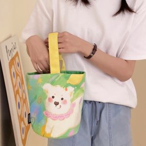C & K  Túi Vải Bạt Kiểu Mới Hộp Cơm Học Sinh Hộp Cơm Xách Tay Nhân Viên Văn Phòng Dung Tích Lớn Giản Dị Giản Dị