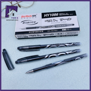 Zuixua HY-1086 12pcs/1box Erasable Gel Pen 0.5mm Black Ink Full Syringe School/Office Supplies