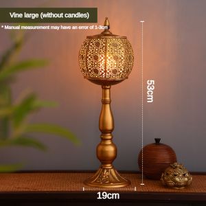 Vintage Decorative Candle Holder Ramadan Lantern Moroccan Style Candle Holder Metal Table Lantern Decoration Outdoor Patio Candle Holder