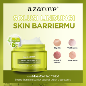 [Twin Pack] Azarine Barrier Moisturizer Series Pelembab Wajah Cream Gel Facial Moisturizer Instant Moist Mencerahkan Kulit Kusam Berjerawat Sensitif [2x30gr]