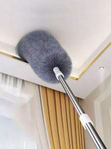 1pc Extendable Ceiling Fan Duster With Cleaning Brush Home Ceiling Dust Cleaner Sweeping Ceiling Wall And Roof Detachable & Washable Ultra-Fine Fiber For Ceiling Fan Kitchen Living Room Bedroom Hallway