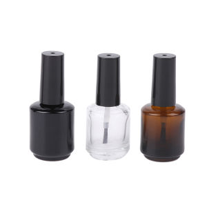 [AYLMER] 15ml Transparent Glass Nail Polish Bottle Empty With Lid Brush Cosmetic Containers Nail Glass Bottles With Brush