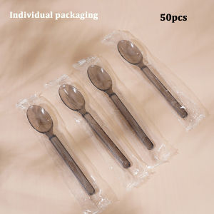 Disposable Tableware Set with Non-Slip Frosted Handles and Thickened Plastic 50pcs Spoon and Fork
